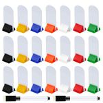 Meetory 45 Pieces Blank Game Board Markers and 35 Pcs Game Card Stands with 2 Pcs Black Marker Pens, Plastic Token Cards DIY Game Markers with 7 Multi-Color Card Stands for Party Favor