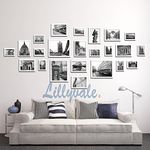 Lillyvale Large Multi Picture Photo Frames Wall Set 23 Pieces Set (White, Black or Brown) (Off White)