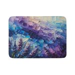 Ambesonne Purple Bath Mat, Lavender Flowers in a Crystal Cave Like Brushstroke Style Deep Tones, Plush Bathroom Decor Mat with Non Slip Backing, 30.2" x 20", Azure Blue Quartz Lilac