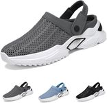 Men’s Orthopedic Hollow-Out Summer Sandals, Mesh Shoes Sandals Mens, Orthopedic Walking Boat Shoes Breathable with Arch Support Beach Sandals (Grey,13)