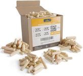 ALBO Wooden Dowel Pins 100 Pack Assorted Sizes 1/2 + 3/8 + 5/16 + 1/4 inch Fluted Wood Dowels Rods Hardwood Crafts Dowel Pegs