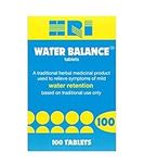 HRI Water Balance 100 Tablets - to Relieve Symptoms of Mild Water Retention. with Dandelion Root, Uva Ursi and Buchu Leaf Extract. 1 Pack