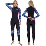 Yikayin Wetsuit Women, 3/2mm Womens Wetsuits Full Length with Back Zip, Ladies Wetsuit Neoprene Diving Suit Long Sleeve for Snorkeling Surfing Paddleboarding Kayaking - Purple M