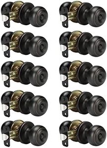 Haidms 10 Pack Oil Rubbed Bronze Door Knobs Interior, Bronze Privacy Interior Door Knobs for Bedroom or Bathroom Classic Round Doorknobs Hardware