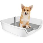 ALL FOR PAWS Dog Potty Tray Indoor Dog Pee Pad Holder Toilet Puppy Litter Box with Removable Post, Raised Sides, Large Space, Shed Proof & Mess Free, Easy Clean-up, Great for Small and Medium Dogs