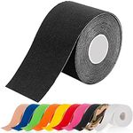 ATETEO Kinesiology Sports 5m x (2.5/3.8/5/7.5) cm Roll of Elastic Muscle Support Tape for Exercise &Injury Recovery, G-Black, S: 5mX2.5cm