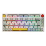 EPOMAKER Theory TH80 PRO 75% ISO(UK) Hot Swap RGB 2.4Ghz/Bluetooth 5.0/Wired Mechanical Keyboard with MDA PBT Keycaps, 4000mah Battery, Knob Control for WIN/Mac/PS4/PS5/Xbox (Flamingo Switch)