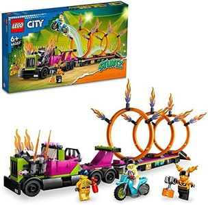 Lego City 60357 60357 Trailer Truck and Fire Ring Blocking Challenge Toy Block Present Vehicle Glue for Boys and Girls 6 Years Old