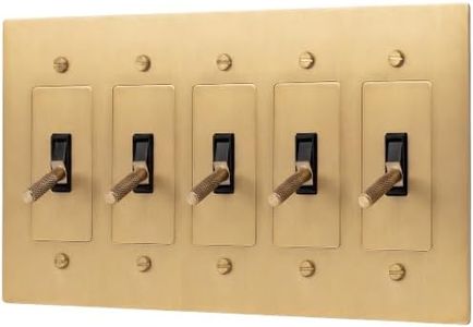 Residence Supply Brass Toggle Light Switch - 120 VAC - Retro Light Switch Cover Plate - Polished Antique Brass Wall Plate with Solid Lever - Decorative Light Switch for Historical Homes - UL Listed