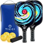 TICCI Pickleball Paddle USAPA Approved Set 2 Premium Graphite Craft Rackets Honeycomb Core 4 Balls Ultra Cushion Grip Portable Racquet Case Bag Gift Kit Men Women Indoor Outdoor (Gorgeous Kit)