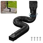 TOKPLNU Rain Gutter Downspout Extension Flexible Down Spout Extender, Black Drain Pipe Downspout Extender, Gutter Connector Rainwater Drainage Pipe, Extendable from 19.7 to 58 Inch, 1 Pack