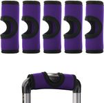 Beautyflier Luggage Handle Wrap Identifier for Suitcases Unique, 5PCS Neoprene Hollow Handle Covers for Push-Button Luggage Suitcase Trolley Airport Travel Accessories (Purple)