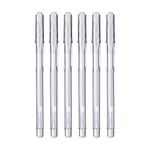 UNI-BALL Signo UM-100 0.7mm Gel Pen | Extremely Quick Drying Ink | Transparent Sleek Body | Smooth Long Lasting Smudge Free Ink | School and Office stationery | White Ink, Pack of 6