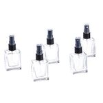 GRN Glass Refillable Bottles With Spray Perfume bottle Pump, 10 Ml, Set Of 5, Transparent