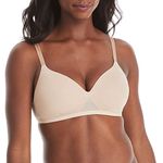 Hanes ComfortFlex Fit Women's Oh So Light Wireless Bra with Comfort Foam, Full-Coverage T-Shirt Bra (S-3XL), MHG521, Nude, Large