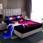 Lightsaber Bed Sheets Future Technology Bedding Sheet Lightning Red Blue Galaxy Bedding Set for Boys Girls Children Teens Bed Sheet Set Double Size