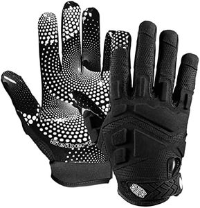 Seibertron G.A.R.G 2.0 Gel Filled Patented Anti-Impact Ultra-Stick Football Sports Receiver Gloves Youth Black XS