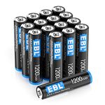 EBL 16 Pack AAA 1200mAh Lithium Batteries, 1.5V Disposable Lithium AAA Batteries, High Performance, Long Lasting, Light Weight(Non-Rechargeable)