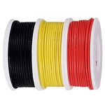 Xiatiaosann 24 Gauge Silicone Wire 24AWG Hook up Wire Kit 300V Tinned Copper Stranded Electrical Wire 3 Color 7M/23ft Each Wire Assortment Kit for DIY