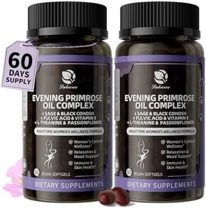 Lukaree 2 Pack Evening Primrose Oil Complex for Women – Hormone Wellness with Cold-Pressed EPO, 10% GLA, Sage, Fulvic Acid, L-Theanine – Cyclical Balance, Mood, Skin & Immune Health, 180 Softgels