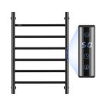 VEVOR 6 Bars Towel Warmer Rack, Wall Mounted Heated Towel Rack for Bathroom, IPX5 Waterpoof Towel Heater Rack with Timer & LED Display Screen, 5 Levels Adjustable Temperature Towel Heater, Black