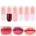 AOOWU 6 Pcs Hydrating Lip Oil Set, Fruit-Flavored Plumping Lip Oil, Long Lasting Lip Glow Balm Lip Care, Transparent Moisturizing No-Sticky Lip Gloss, Hydrating Lip Gloss Tint Lipstick for Women