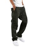 LookMark Men's Cargo Pants Stylish and Comfortable | Men’s Cargo Pants with Multiple Pockets | Ideal for Casual Wear, Outdoor Activities, and Everyday Use (AZ-LM-OG1-CARGO 01 Olive-XL)