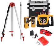 Iglobalbuy Self Leveling Rotary Laser Level System Kit with Surveying Tripod + Aluminum Grade Rod 16.4Ft, Red Beam Automatic Self-leveling Transit Laser Level Grading Rotating Lasers for Construction