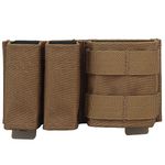 Tactical Airsoft 5.56 9mm 1+2 Side Triple Magazine Pouch Fast Draw MOLLE Mag Pouch Camouflage Vest Molle Ammo Pouch Bags(MG-F-06-CB)