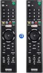 [Pack of 2] RMT-TX100U Newest Universal Sony TV Remote for All Sony TV and Bravia TV, Replace for All Sony LCD LED HD and Sony UHD Crystal 4K Smart HDR OLED TV,with Netflix Buttons for XBR KDL Series