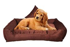 slatters be royal store Reversible Dual Ultra Soft Velvet Brown Color Luxury Sofa Bed Pet Bed | Dog Bed | Cat Bed | Puppies Puppy Bed | Rabbit Bed, Large