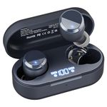 TOZO T12 Wireless Earbuds Bluetooth 5.3 Headphones Premium Sound Performance Touch Control LED Digital Display Wireless Charging Case Earphones (Blue, Small Compact)