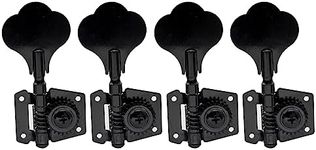 Musiclily 4-in-line Open Gear Bass Tuners Tuning Pegs Keys Machine Heads Set, Black(4 Pieces)