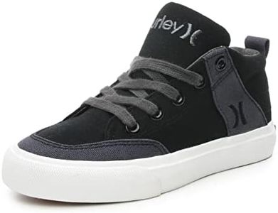 Hurley Roddy Kids High Top Skateboard Sneakers, Sports Shoes for Boys and Girls, Sneakers for Children, Black and Grey