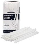 Party Essentials Disposable Plastic Drinking Straws, 10.25" Giant, 300 Count, Individually Wrapped Clear