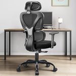 FelixKing Ergonomic Office Chair Desk Chair Lumbar Support Computer Chair with Mesh High Back Gaming Chair with Adjustable Headrest and Armrests for Room Office Home and school (Black)