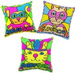 THE MIMI'S 100% Catnip Filled Cat Toys Cartoon Square Pillow Kitten Cat Bite Toy Pet -3 Packs