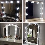 Vanity Mirror Lights Kits Hollywood Style LED Makeup Lights with 10 Dimmable Bulbs for Makeup Dressing Table with 5-Level Adjustable Brightness Touch Dimmer