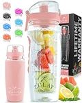 Zulay Fruit Infuser Water Bottle - 34oz - Leakproof With Full-Length Infusion Rod - Men Women's Ideal Fitness Gift Or For Gym, Camping