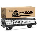 Nilight LED Light Bar 20 Inch 126w LED Work Light Spot Flood Combo Led Bar Off Road Lights Driving Lights Led Fog Light Jeep Lights Boat Lighting,2 Years Warranty