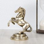 ARTVARKO Brass Horse With Uplifted Legs Standing Horse Tableware Showpiece Home Decor Running Horse Vastu Wall Showpiece, Statue, Animals, 12 X 10 X 6 Cm, Gold