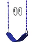 CHARMING TREASURES Flexible Swing Seat Set for Kids/Adults Outdoor Park Garden Tree Backyard with Meter Plastic Coated Chain, Weight Support Upto 150kg, (2 Meter, Blue)