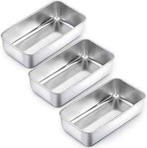 Homikit 3 stampi per pane in acciaio inox, per pane, torte, toast, 23,5 cm x 12,6 cm x 6 cm, sani, facili da pulire e lavabili in lavastoviglie