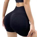 Brachy Women's Hip Padded Underwear Butt Lifter Panty Invisible Full Body Shaping Suit with Butt Lifting Underwear High Waist Hip Pad Enhancer Shorts. Black