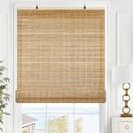 LazBlinds Cordless Bamboo Blinds, Bamboo Roll Up Shades for Windows, Light Filtering Hanging Window Blinds, Bamboo Shades for Patio Indoor/Outdoor Porch - Blinds Size: 22 1/5'' W x 72'' H, Brown206