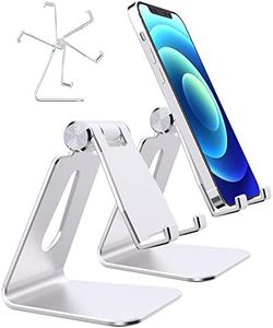 ONLYWIN Cell Phone Stand 2-Pack Cell Phone Holder for Desk Bed Kitchen Upgraded Aluminum Adjustable Phone Cradle Dock Compatible with Android/iPhone/ipad/Smartphones/Switch