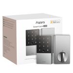 Aqara Smart Lock U100, Fingerprint Door Lock with Apple Home Key, Keyless Entry Door Lock, Bluetooth Electronic Deadbolt Lock, IP65 Weatherproof, Supports Apple HomeKit, Alexa, IFTTT, Silver