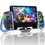 NexiGo Gripcon (Gen 2), No Deadzone, Enhanced Switch/Switch OLED Controller for Handheld Mode, Adjustable LED Light, Ergonomic Design, 6-Axis Gyro, Turbo, Mapping, Crystal