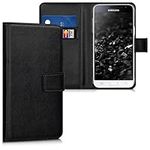 kwmobile Case Compatible with Samsung Galaxy J3 (2016) DUOS - Wallet Case PU Leather Phone Cover with Card Holder Slots - Black