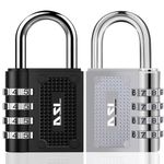 Combination Padlocks, DSL Pack of 2 Padlock with Code (4 Digits), Gym Padlock, School Locker Padlock, Combination Bike Lock, Waterproof Padlocks Outdoor for Shed, Cabinet, Tool Box